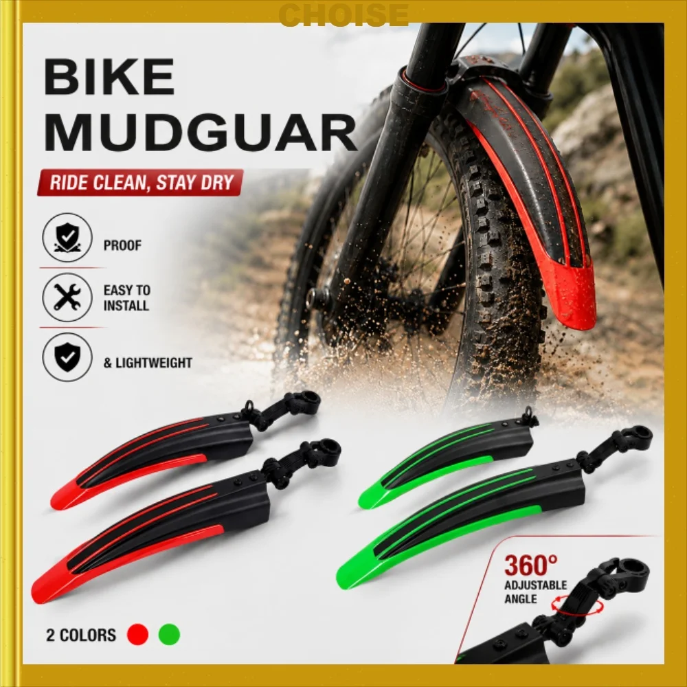 1 Set Fahrrad-Schutzblech Langlebiger Fahrradschutz Verstellbarer Fahrradschutzblech Spritzwasser- und Schmutzschutz Mountainbike Vorder- und Heckschutzblech