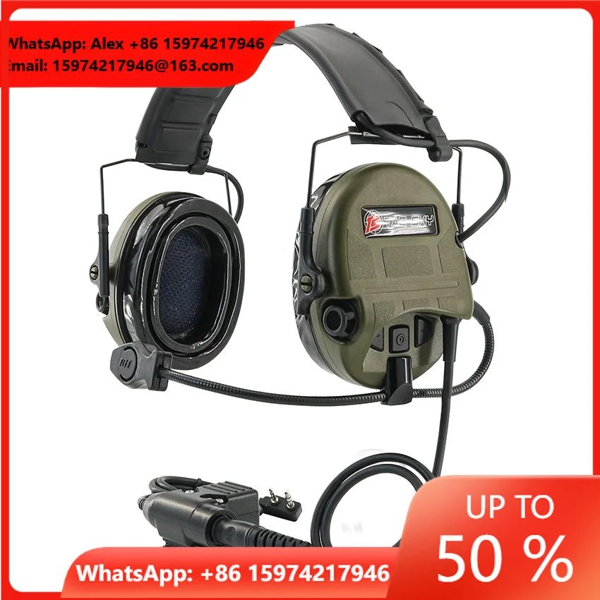 TS TAC-SKY Headset Tactical Shooting Hearing Protection Noise Cancelling Pickup Headphone For Walkie Talkie Shooting And Hunting