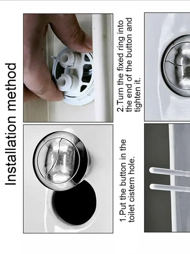 38mm Dual Flush Push Button Replacement Toilet Cistern Water Tank Cover Switch Water Saving Bathroom Accessories Universal
