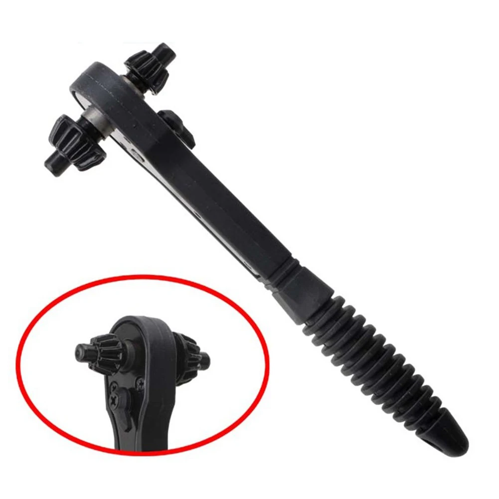 Key Wrench Ratchet Spanner Black Drill Chuck For Electric Drills Non-slip Plastic Rubber 45Iron Quickly Loosen