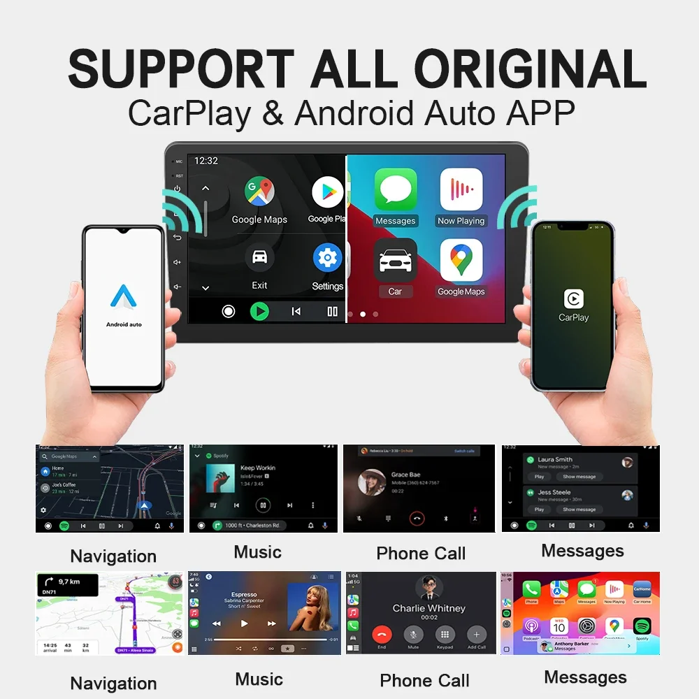 Mini Wireless CarPlay & Android Auto Adapter, Wired to Wireless 2 in 1 Dongle, Plug & Play, Fast Connect, Low Latency