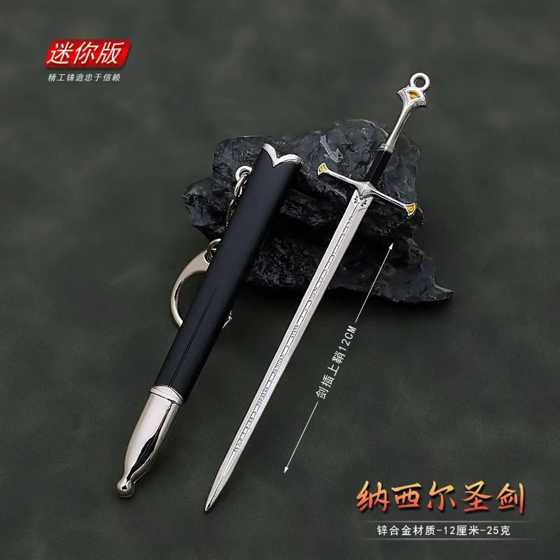 12cm narthil espada chaveiro earendil aragorn ii bobbits lotr filme mercadoria arma de metal modelo coleção artesanato brinquedos para menino