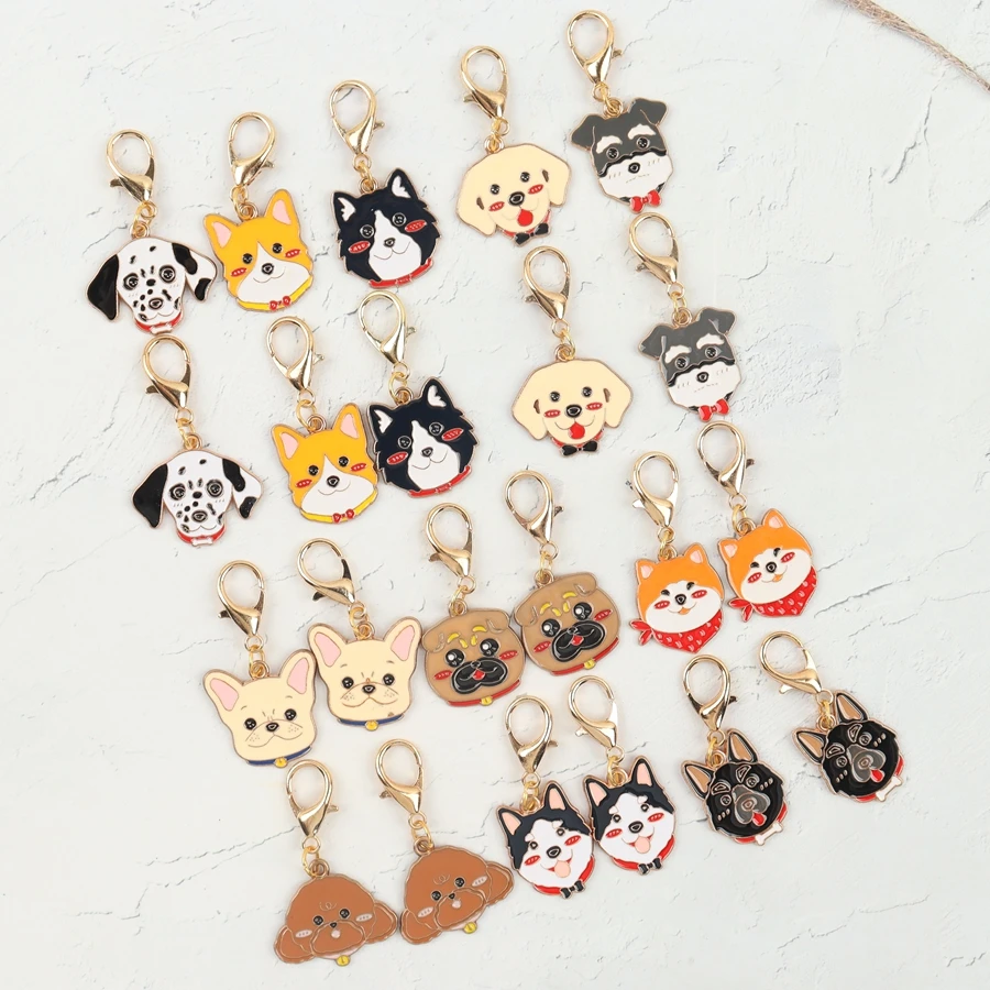 11 Pieces/22 Pieces of Cute Puppy Keychains, Pet Keychain Pendants, Animal-Themed Ornaments, Various Types of Puppies, Ideal Gifts for Dog Lovers, Small Gifts for Backpacks and Parties view 3