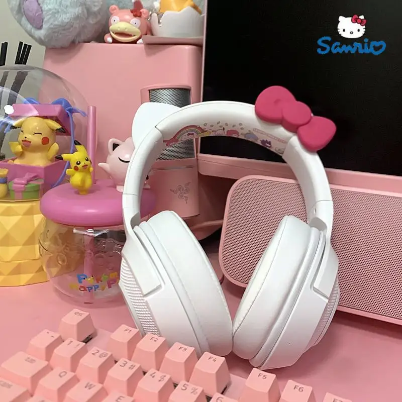 Original Razer Sanrio Hello Kitty Limited Edition Exclusive Chroma Lighting Headworn Phone Bluetooth Wireless Earphones 1 Pack