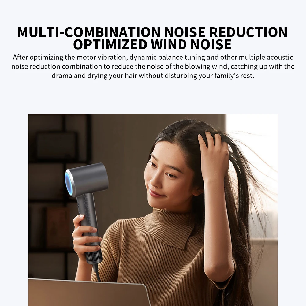 MIJIA High Speed Hair Dryer H501,110000RPM 200‑Million‑Ion Low‑Noise Lightweight Quick Dry Blow Dryer For Home Use -CN-