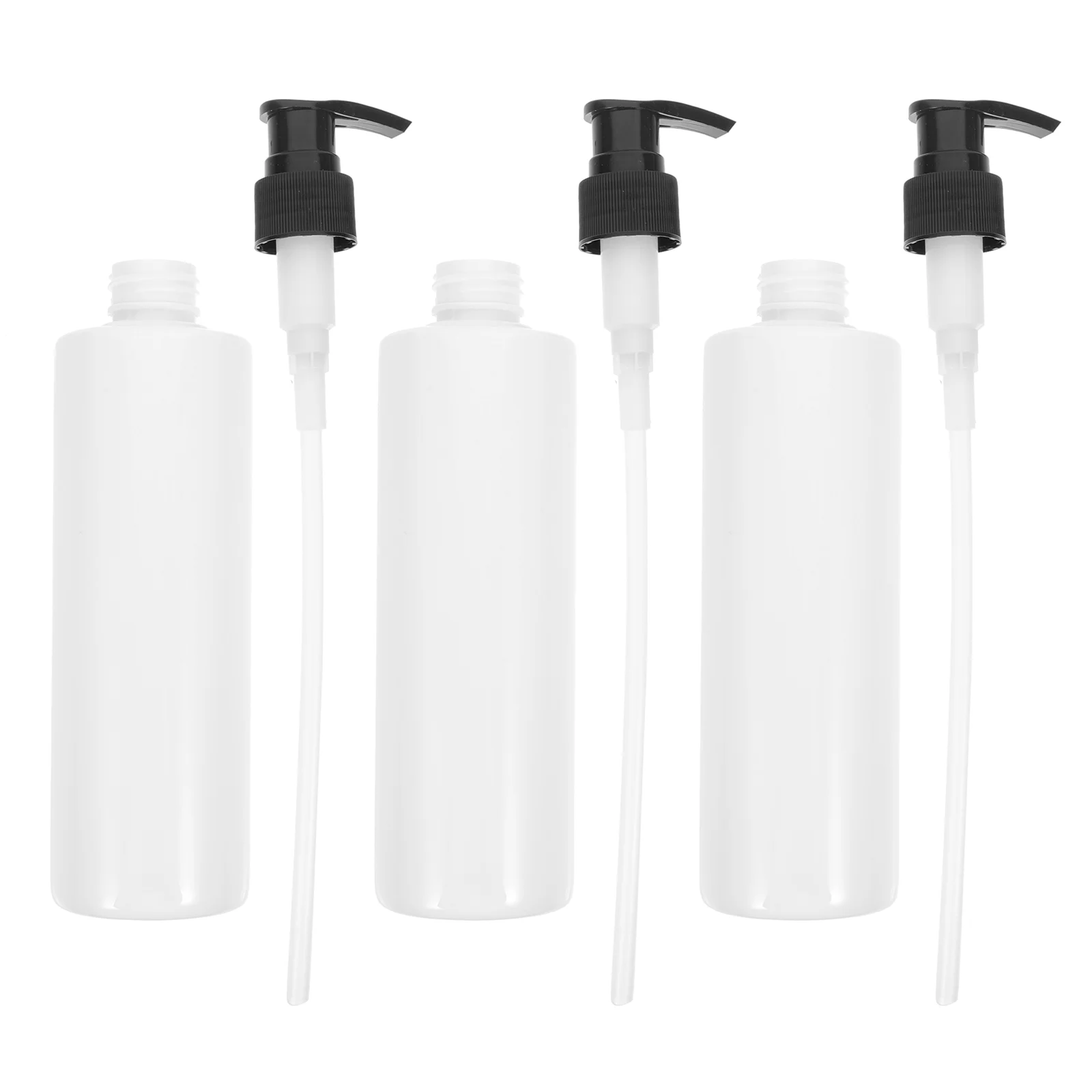 

3pcs 250ml Pump Bottles Empty Refillable Dispenser Bottles Portable Essential Oil Liquid Bottles for Home (White, Black