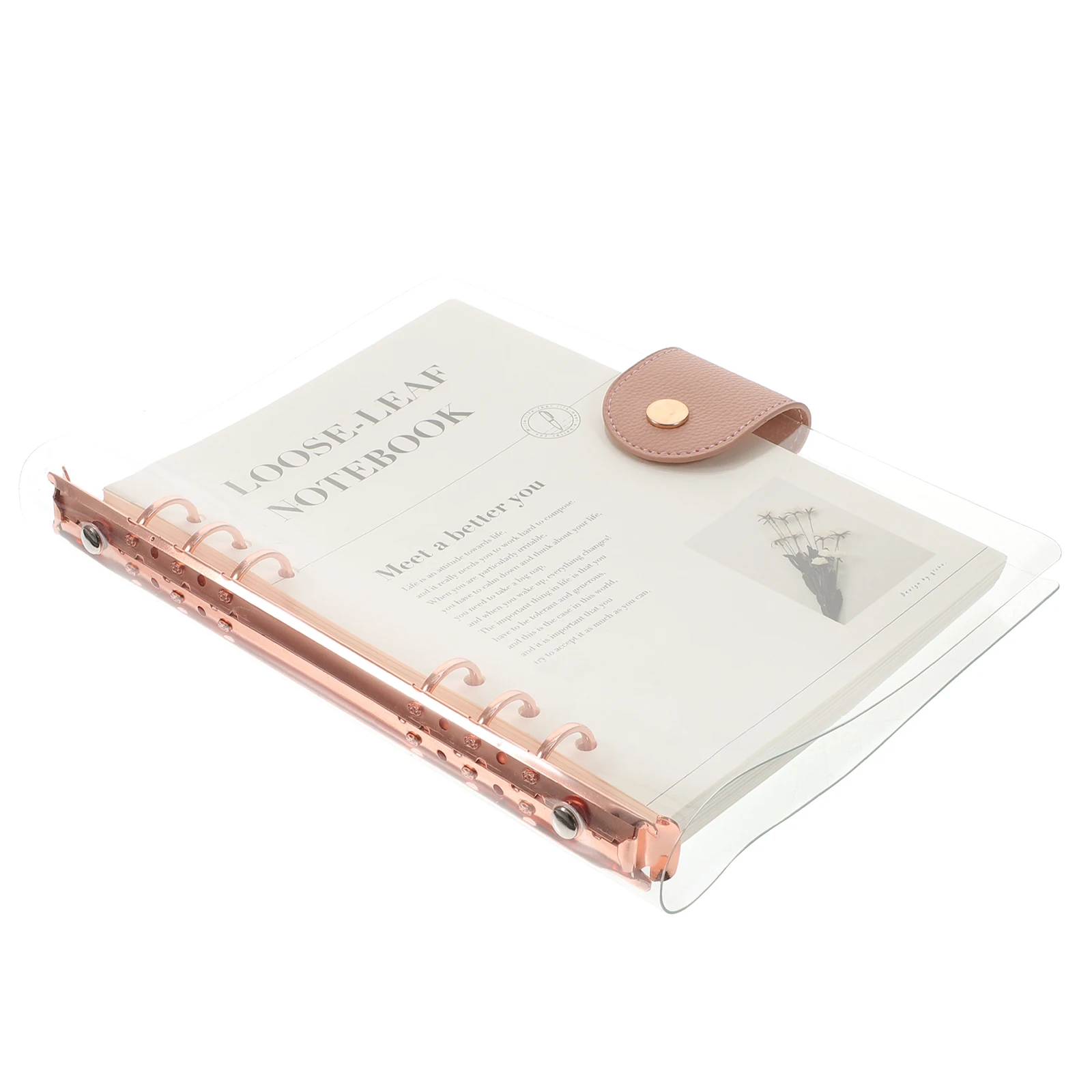 

Lovely Transparent A5 Loose-Leaf Notebook Detachable Binder Portable Planner Notepad 6-Hole Ring Scrapbook