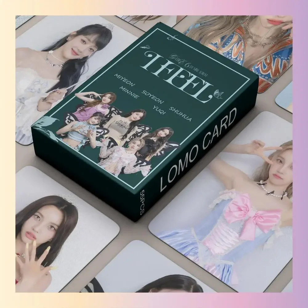 Xuran 55 pz/scatola (G)I-DLE I FEEL Mini Album Photocard KPOP Lomo Card (STOCK pronto)