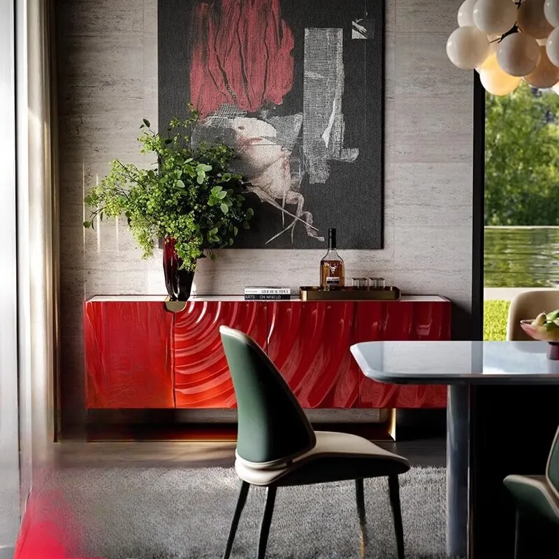 

Light luxury dining side cabinet, villa restaurant storage locker