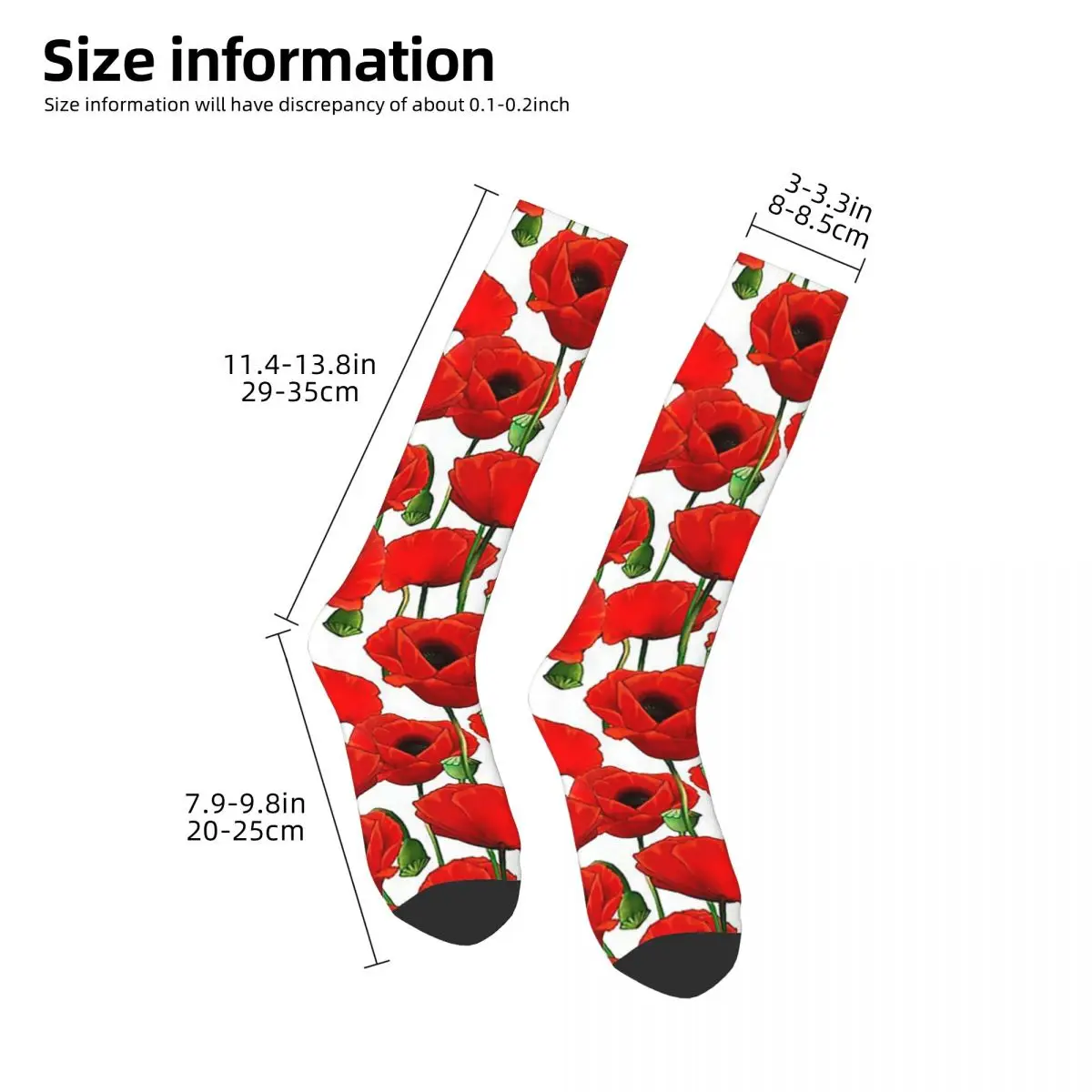 Poppy Pattern Socks Harajuku High Quality Stockings All Season Long Socks Accessories for Unisex Birthday Present