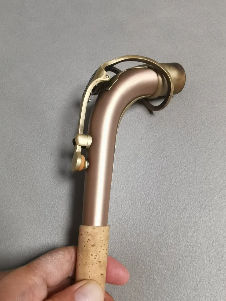 24.5mm Threaded Phosphor Bronze Curved Neck Antique Mouthpiece Set For Eb Alto Saxophone Wind Instrument Replacement Parts