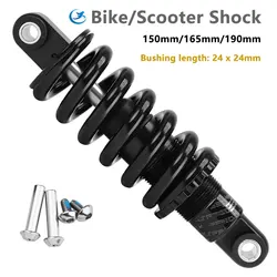 AttLvTu MTB Rear Shock Absorber, 150mm 165mm 190mm Bicycle Coil Spring Suspension, for Mountain Bike E-Bike Wheelchair