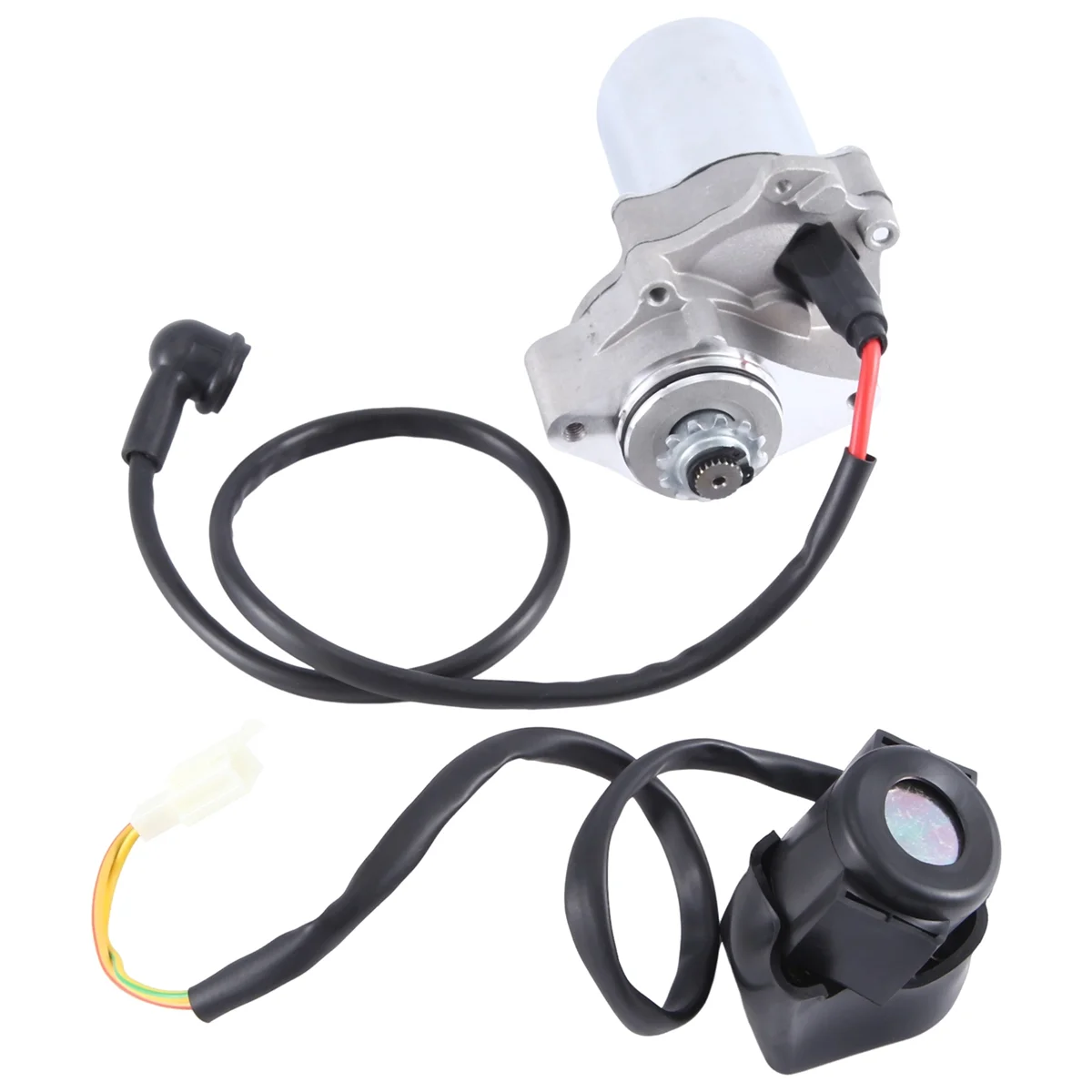 Starter Motor & Solenoid Relay for 50Cc 70 Cc 90Cc 100Cc 110Cc 125Cc ATV Dirt Bikes Go Karts Chinese Pit Bike Quad 4