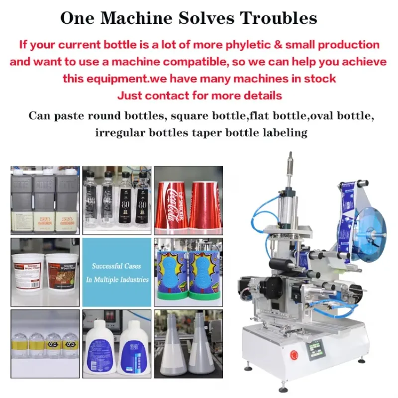 Customize Semi-Automatic Flat Bottle Label Sticker Machine for Square Bottle Labelling Machine