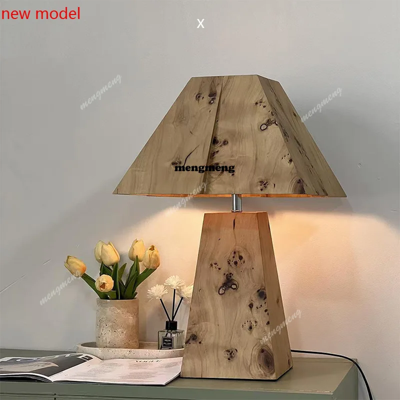 

M138Designer style retro tree tumor veneer desk lamp art hotel villa medieval tea room desk lamp