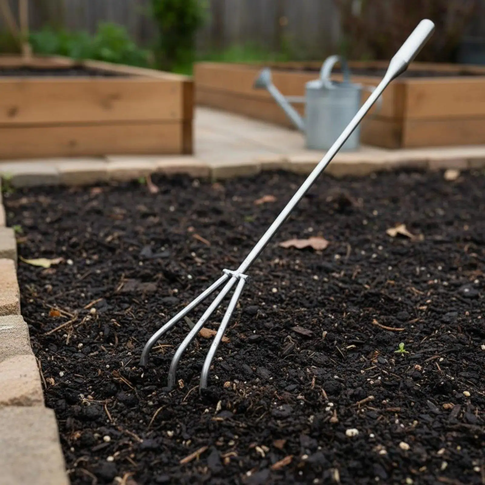 Long Handle Garden Rake Unwanted Plants Removing Garden Cultivator Easy to Use