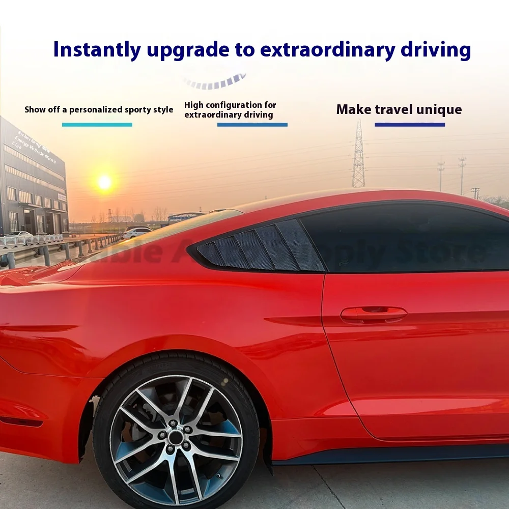 Car Rear Louvers Suitable for Ford Mustang MK6 2015-2023 Triangular Window Blinds Car Stickers Modification Parts