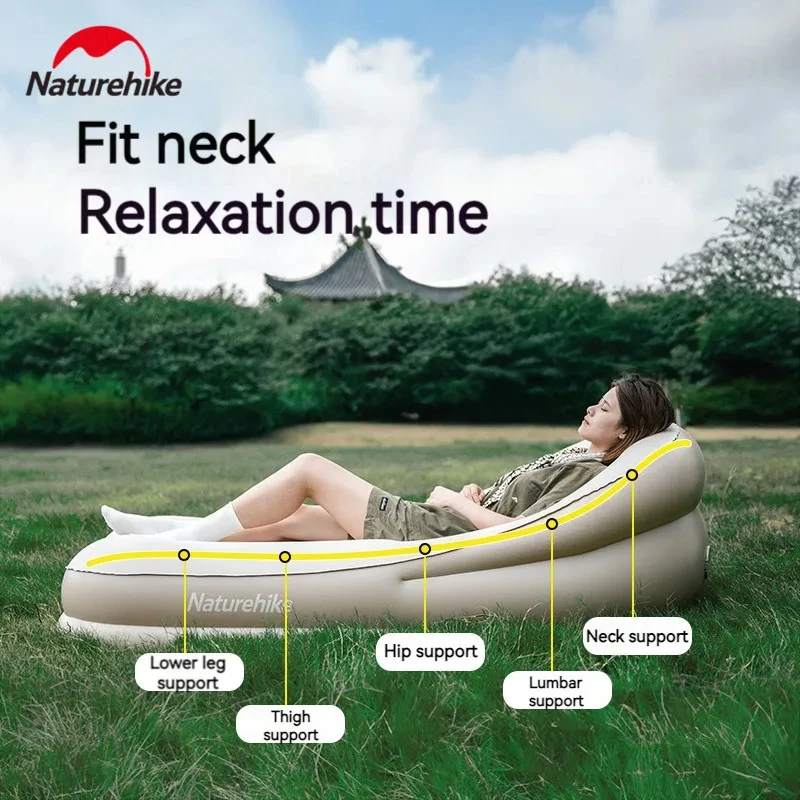 

Naturehike Inflatable Longue Chair Air Lazy Sofa Outdoor Camping Armchair Backrest Single Double Bed Indoor Bench Seat