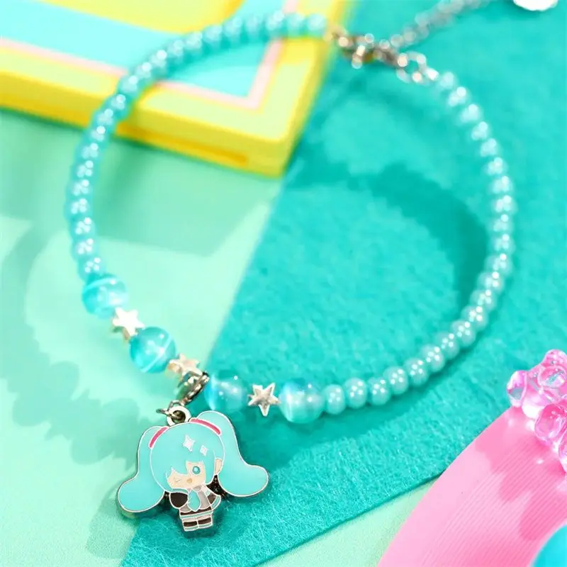 Hatsune Miku Kawaii Anime Koralikowy Łańcuszek na Rękę Słodki Stylowy Dodatek Zabawki dla Dziewczynek Modny Urok Prezent