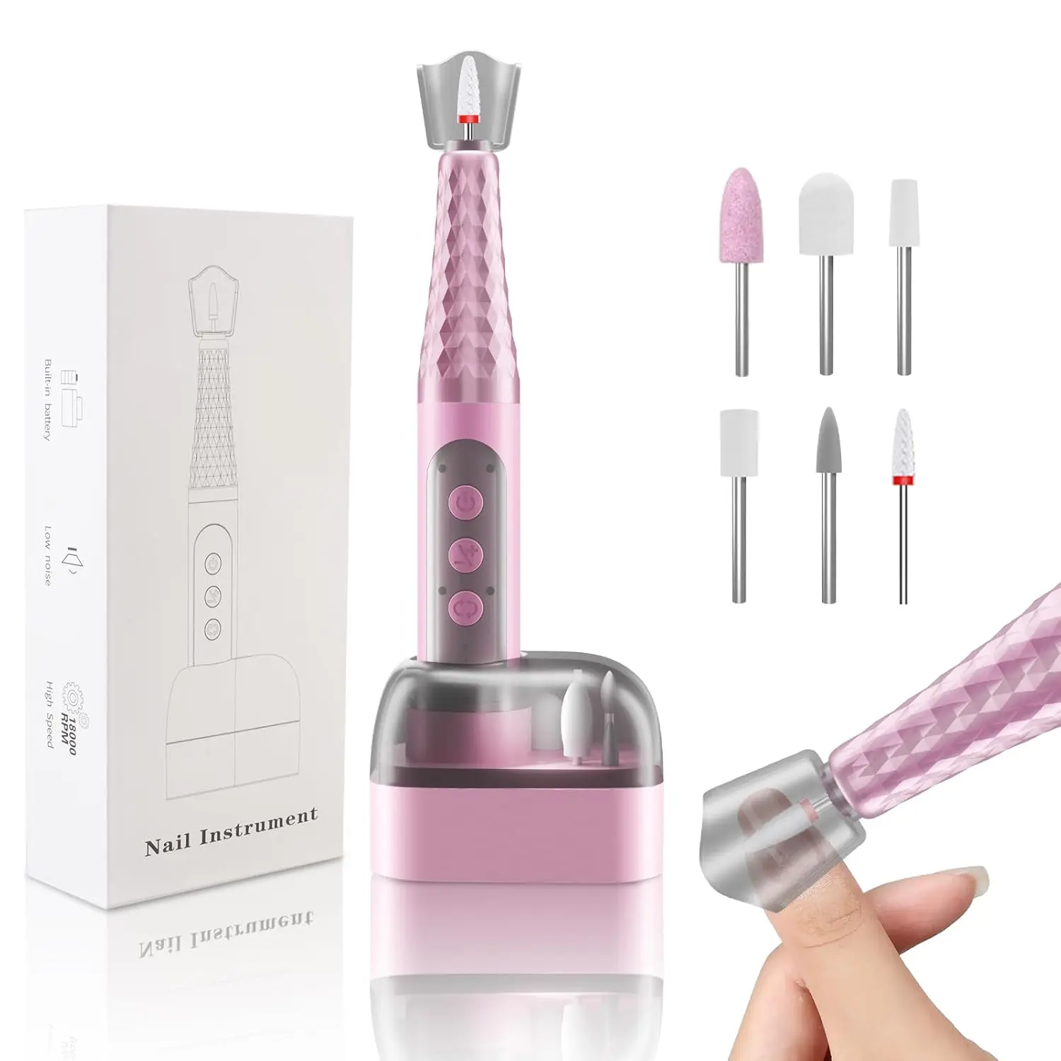 

Электрическая дрель для ногтей, беспроводная пилочка для маникюра и педикюра, набор для акрилового геля, профессиональная шлифовальная машинка для ногтей для домашнего использования в салоне