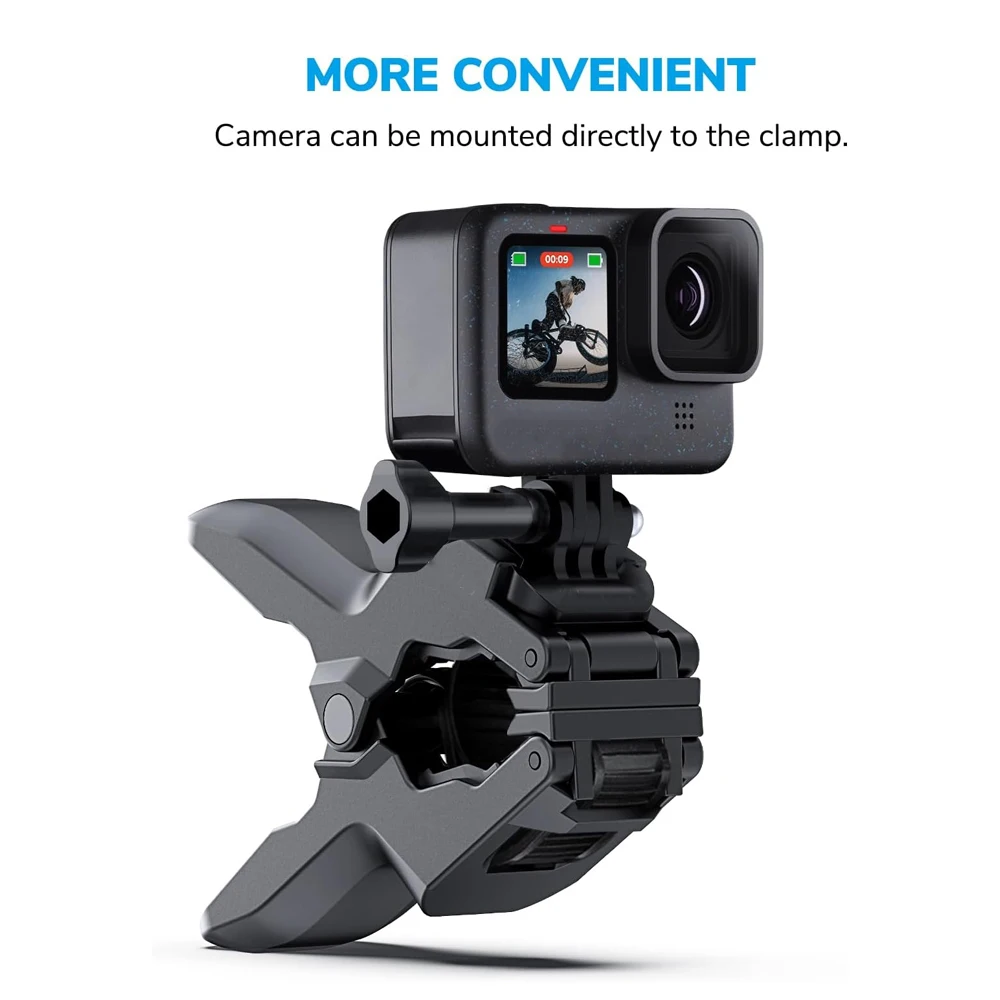 Jaws Flex Clamp Mount Adjustable Gooseneck Mount for GoPro Hero 12 11 10 9 8 7 6 5 4 Session Insta 360 DJI Osmo Action Cameras