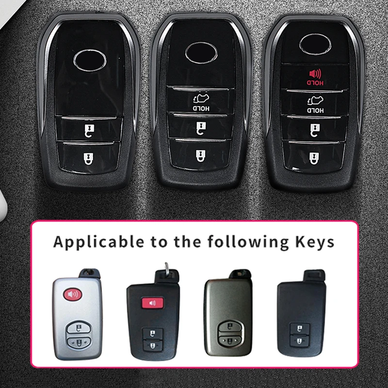 For Toyota Remote Key Shell Upgrade 2/3/4 Button Accessories Key Case 2008-2021 Land Cruiser 200 Fj200 Prado 150 Modification