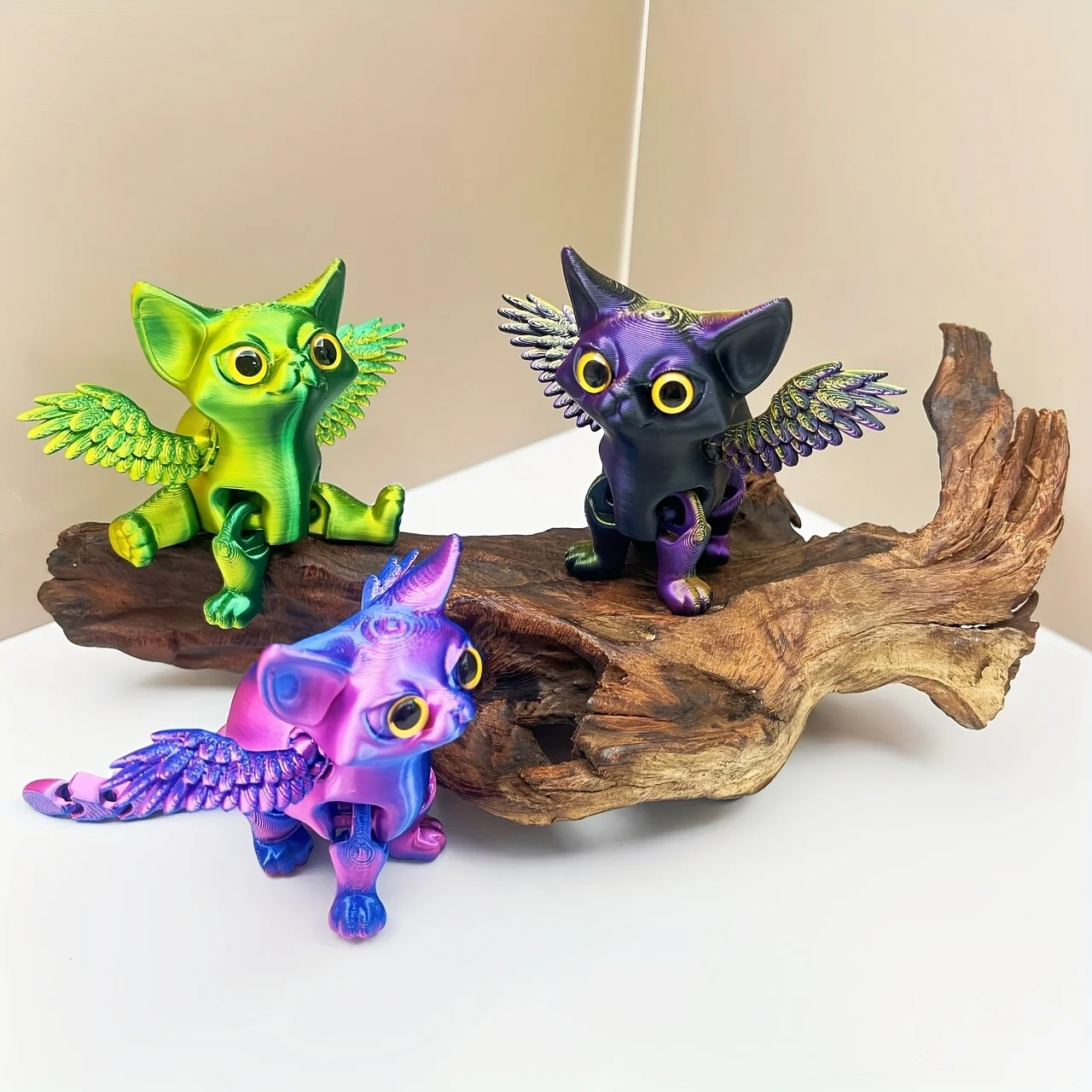 

3D Printed Flying Wings Gradient Kitten Home Type Statues Placed Cute Kitten Designs with Collectible Value 3D Printed FlyingCat