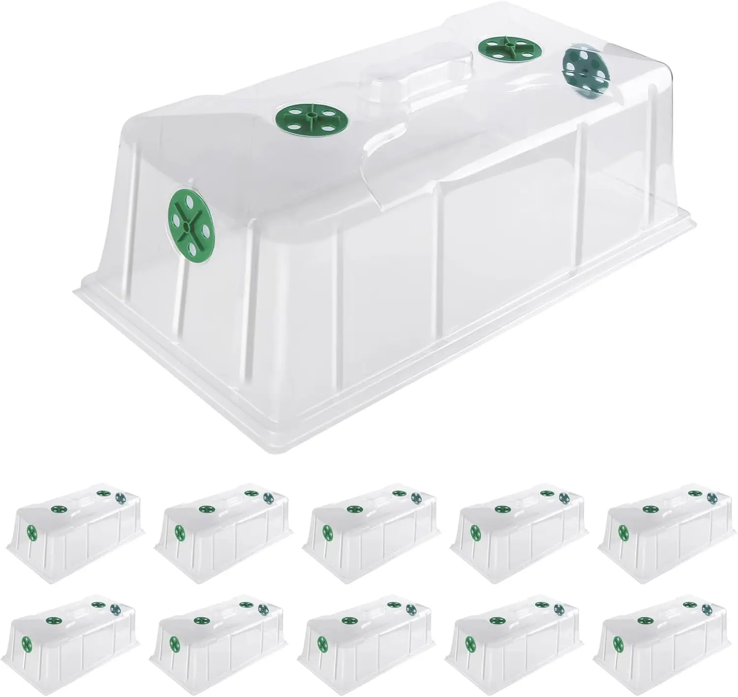 

10 Pack Humidity Dome with 4 Vents, Tallest 7" Cover for 1020 Trays, Seed Starting & Plant Propagation