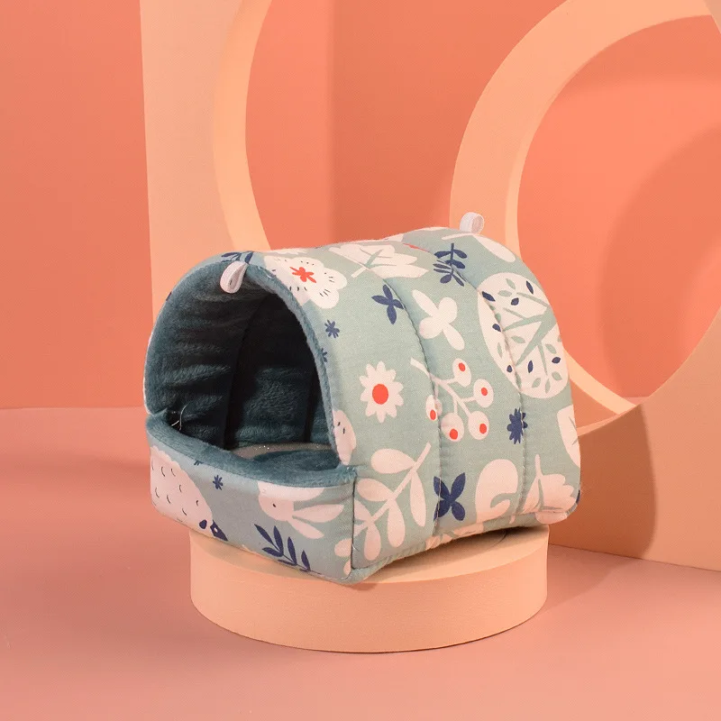 Nette Mini Käfig Kaninchen Eichhörnchen Winter Warme Baumwolle Matte Meerschweinchen Nest Hamster Haus Kleine Tier Schlafen Bett Haustier Hängen Käfig – Detail 6