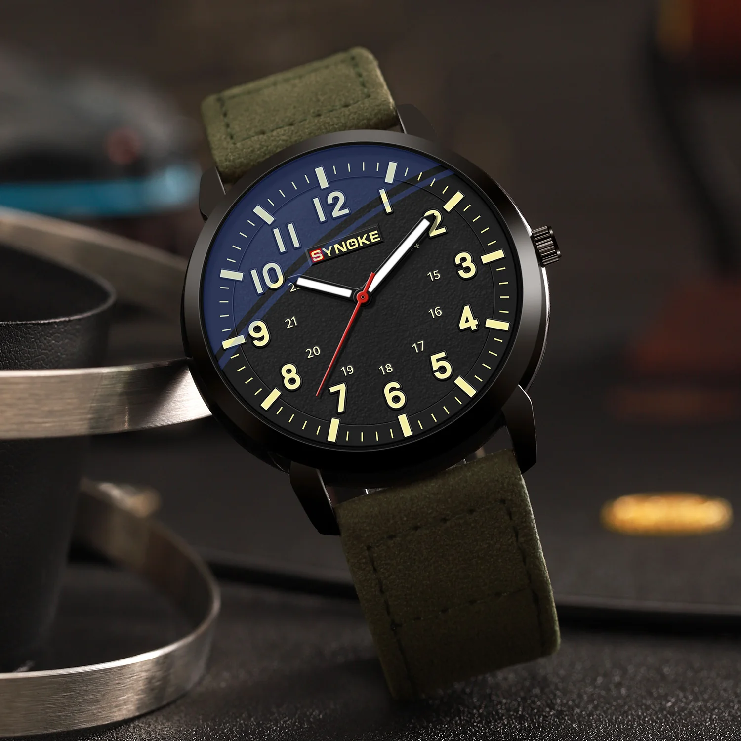 남성용 심플 스타일 쿼츠 시계, 인조 가죽 밴드, 일상 생활 및 선물용 비즈니스 캐주얼 손목시계