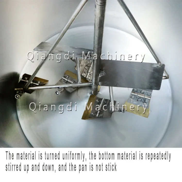 Industrielle halbautomatische Gasheizung, Lackierung von Schlamm, Marmelade, Lebensmittel, Paste, Suppe, Kochtopf mit Mixer