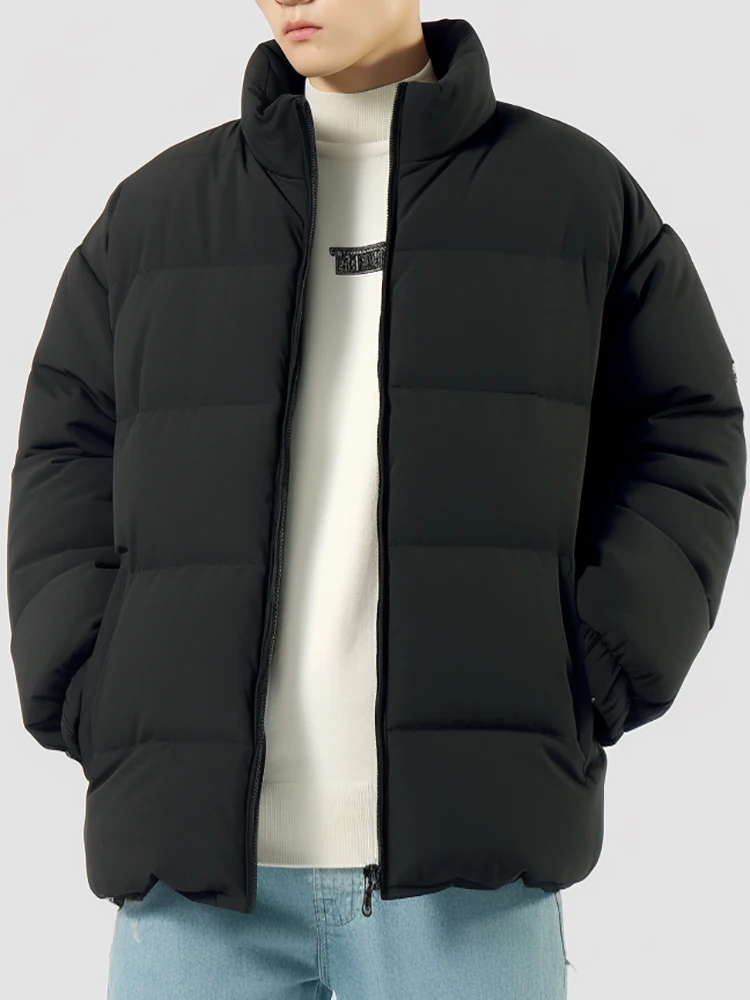 

Rampo Large Size down Jaet ort Thiened Stand Collar Warmth Youth Casual Winter Cotton Padded Coat Men's Faion