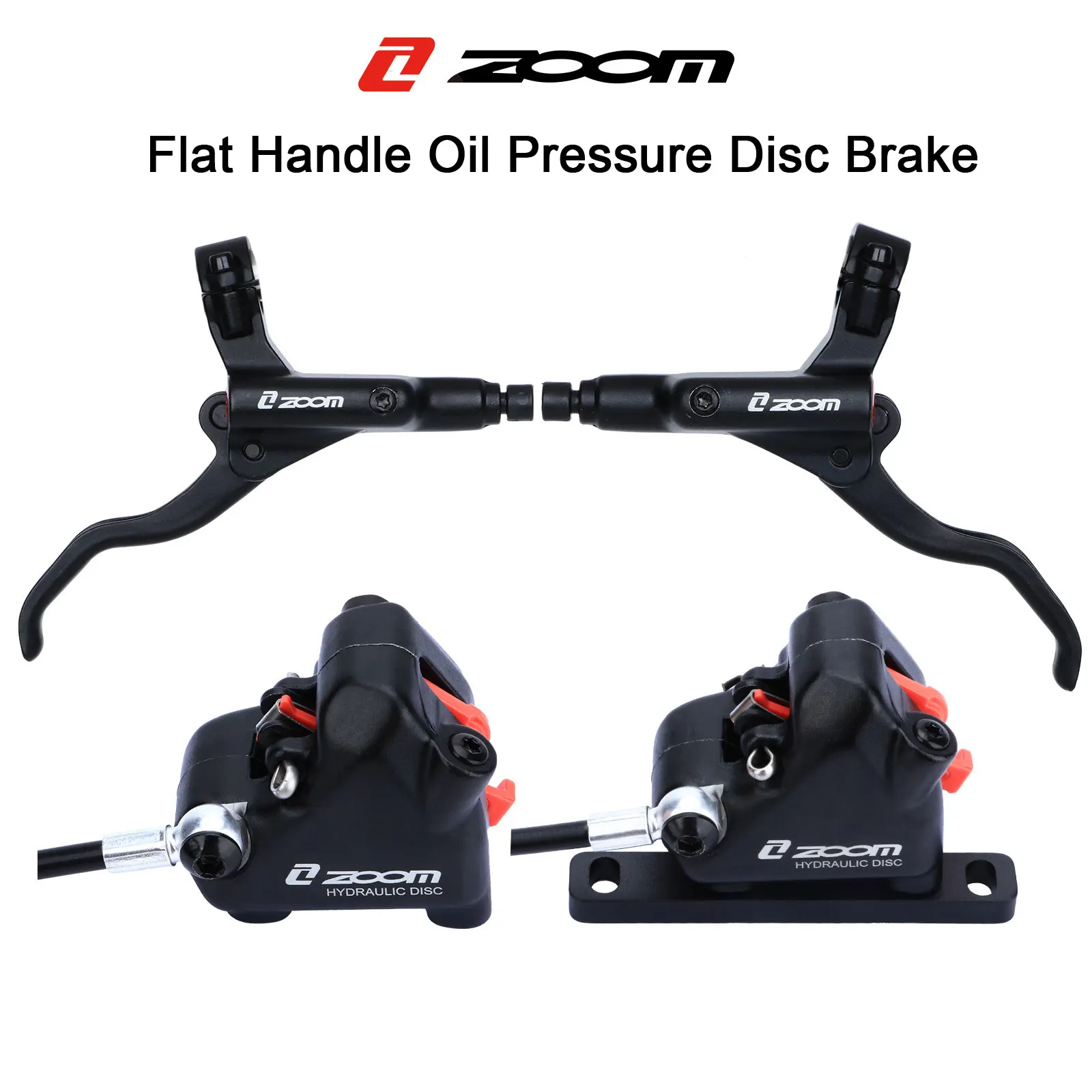 

ZOOM flat mounted oil brake Road bicycle Flat handle oil disc Double side brake Internal wiring Brake clamp Disc brake handlebar