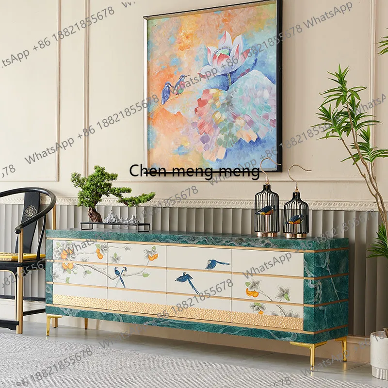 

Современный, в стиле французского кремового декора, новый китайский стиль, всё выполнено в едином стиле, элитный телевизионный шкаф от пола до потолка для гостиной.