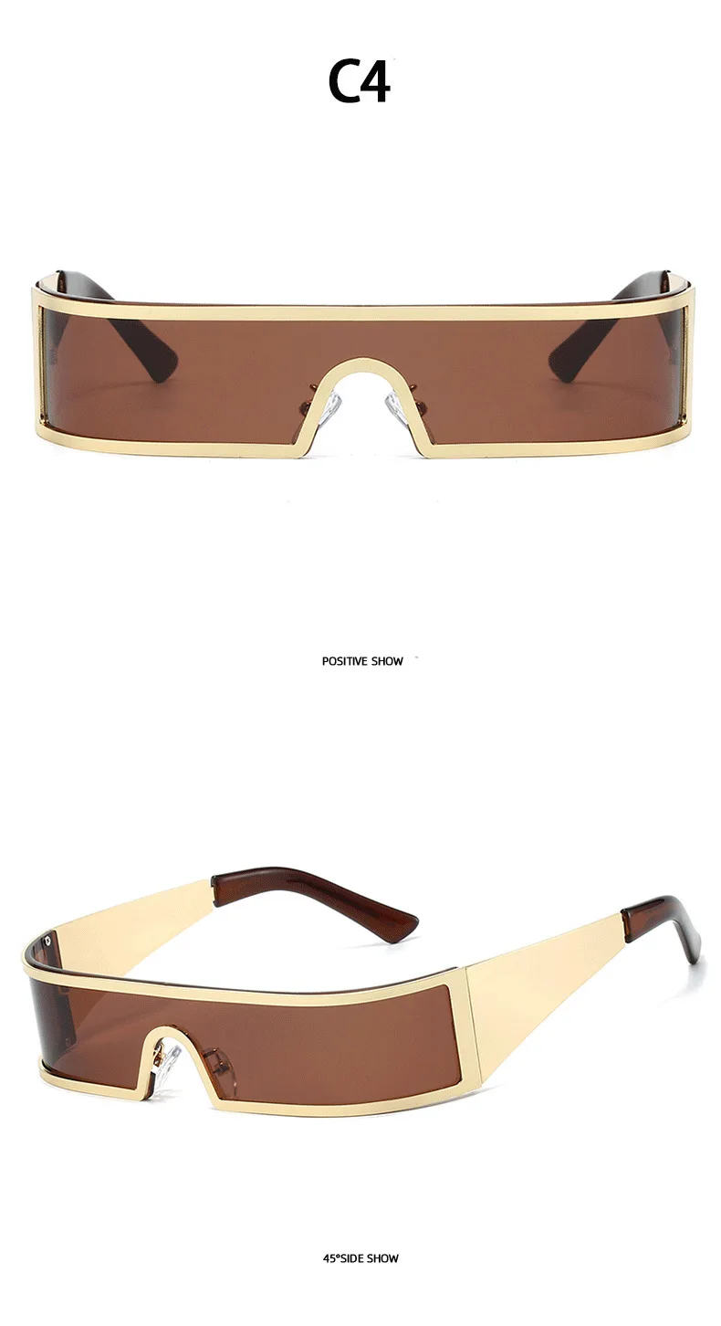 Trendige Sonnenbrille, personalisierbar, einteilig, kleiner Rahmen, Punk-Brille, Hip-Hop, Hot Girl Y2k-Sonnenbrille 9094 – Detail 8