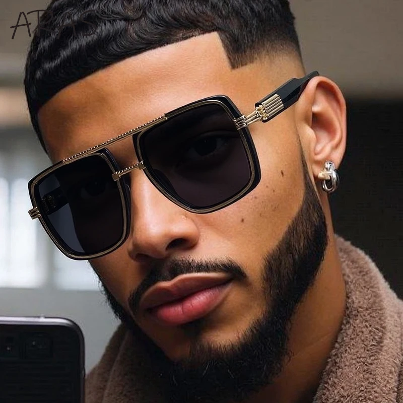 

Polarized Square Night Vision Sunglasses Men 2025 Luxury Brand Oversized Driving Goggle For Male Retro Metal Frame Eyewear UV400