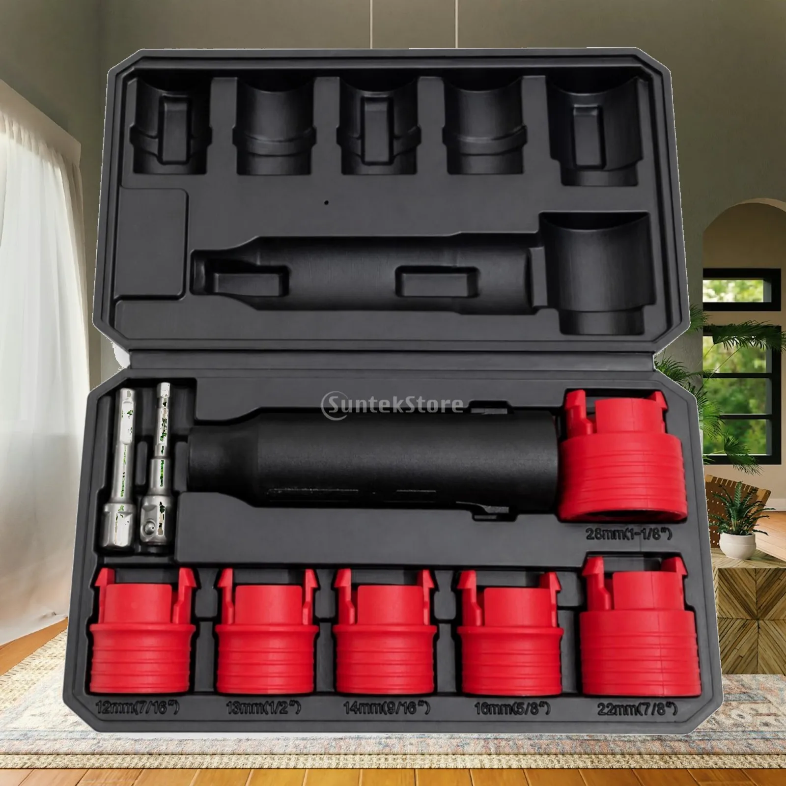 Car Thread Cleaner Tool Set with Storage Case for Rust Burr Removal on Bolts and Threaded Automotive Parts