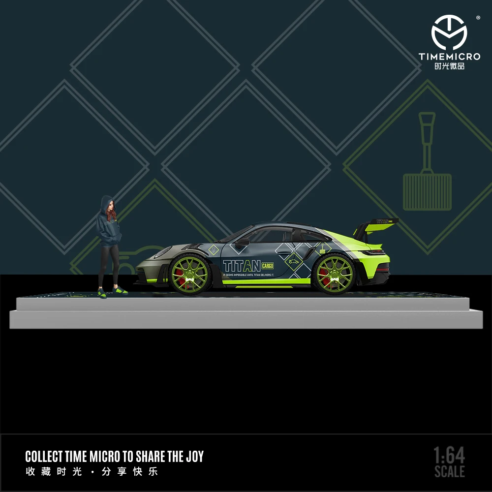 TimeMicro 1:64 992 GT3 RS-TITAN نموذج سبيكة طلاء الموضوع * متوفر