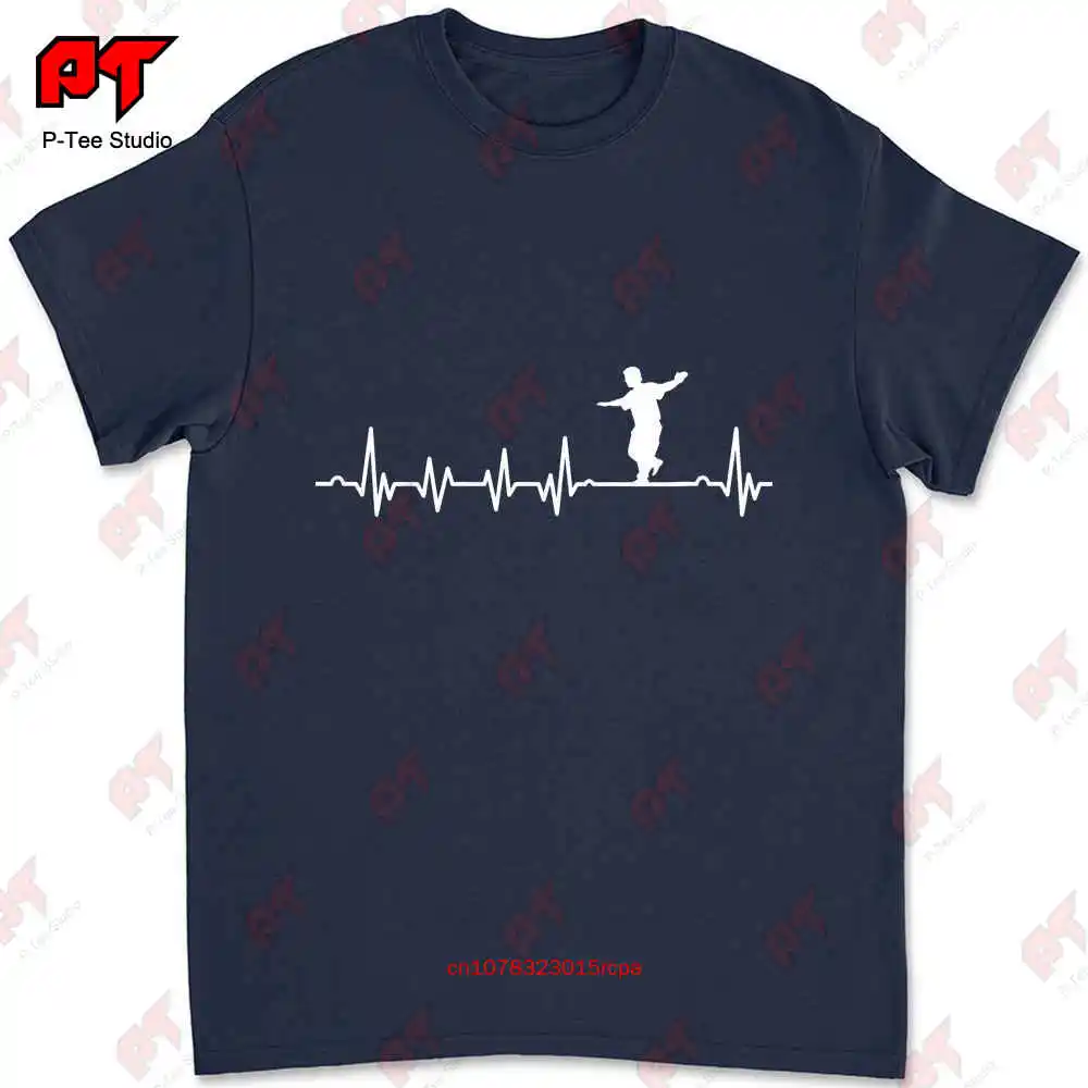 Slack Rope Walking Slackline Slackliners Slacklining Heartbeat T Shirt BZJB