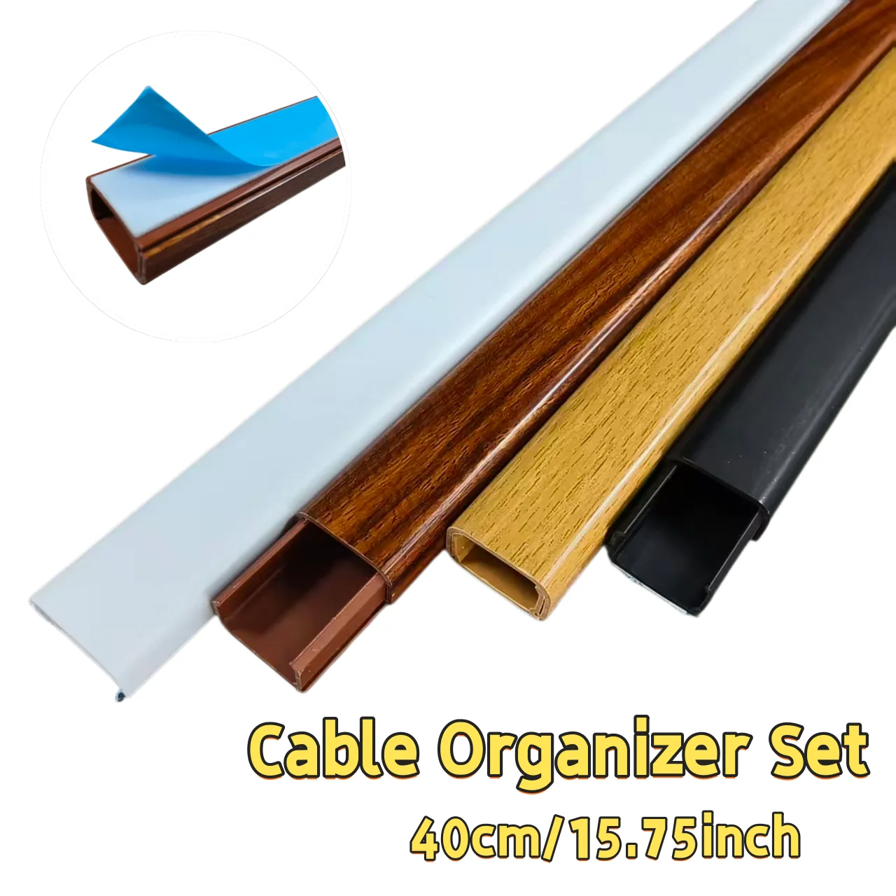1PC 40cm/15.75inch Cable Organizer Set, Wall-mounted Wire Self-adhesive Cable Groove.Cable Management for Office Use, Home