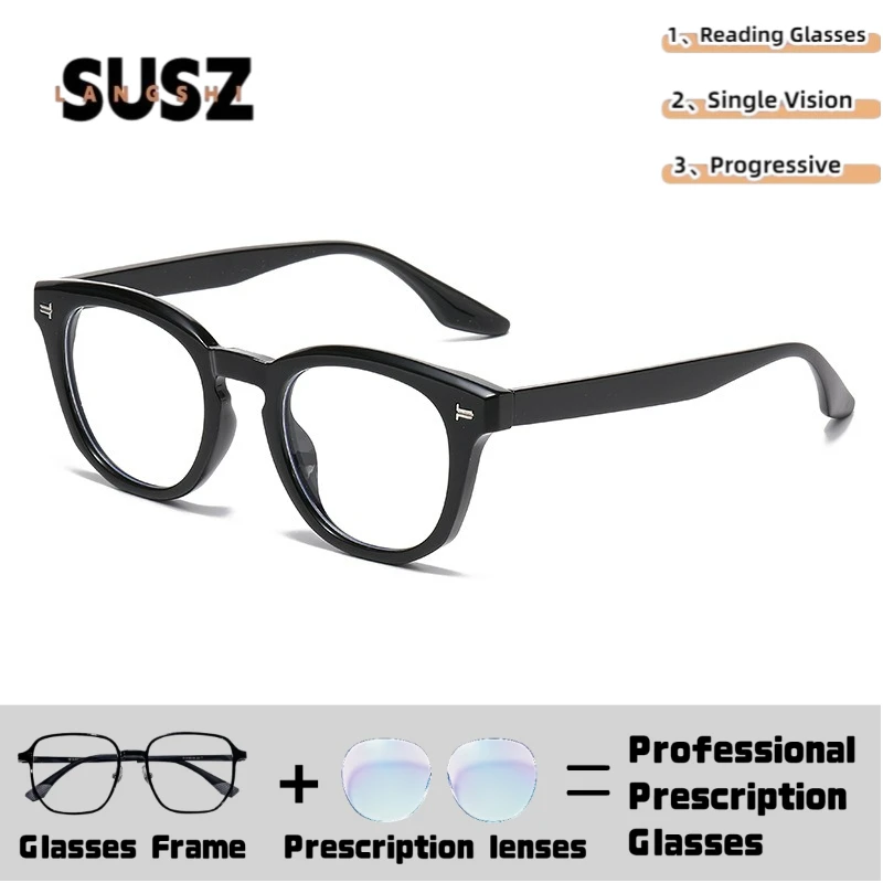 LS-SUSZTrendy Cat Eye Women Photochromic Myopia Glasses Progressive Reading Glasses Anti Blue Light Prescription Optical Eyewear