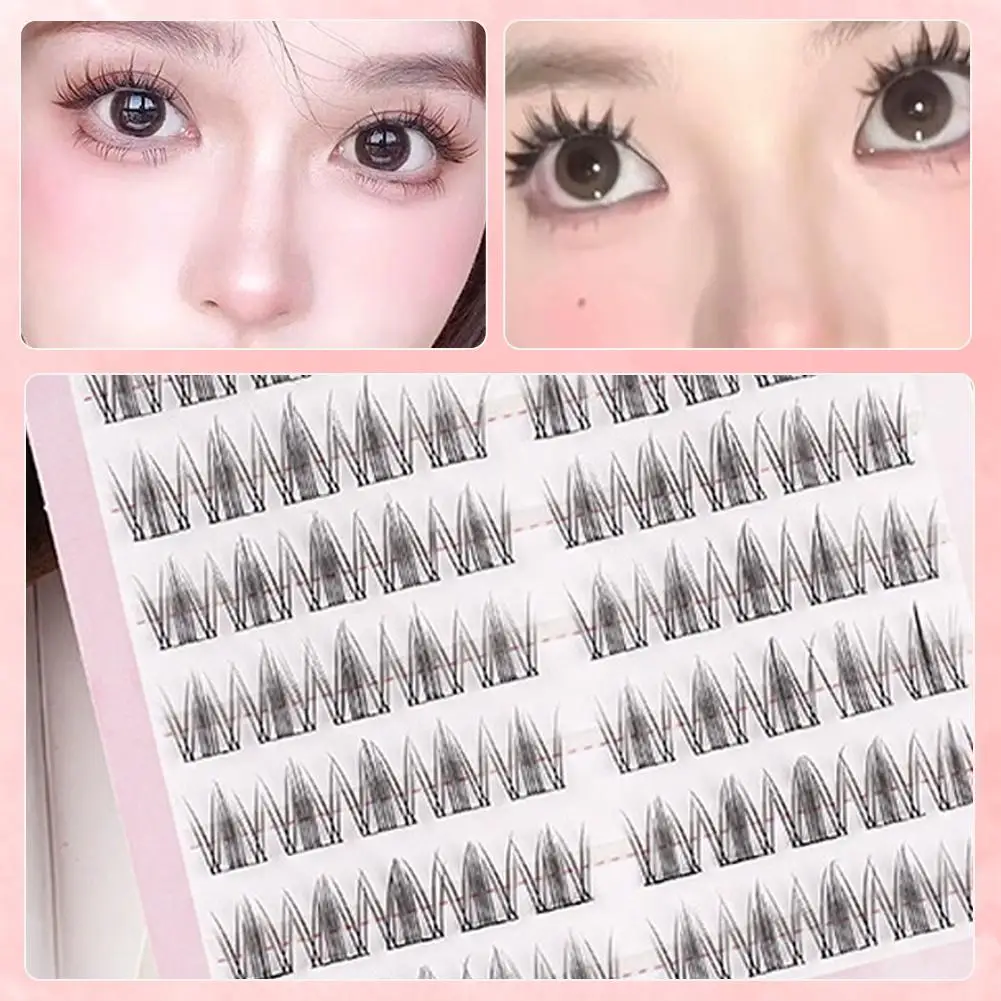 10rows Lash Clusters Manga Lash Clusters Fairy Eyelash Lashes Anime Individual Lashes Wet-Look Spiky Clusters J4R6