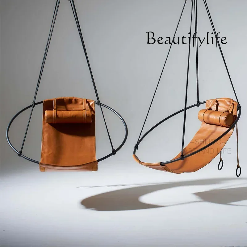 X40 Art Hanging Chair Indoor Adult Home Hanging Basket Nordic Balcony Rocking Chair Single Patio Outdoor Swing