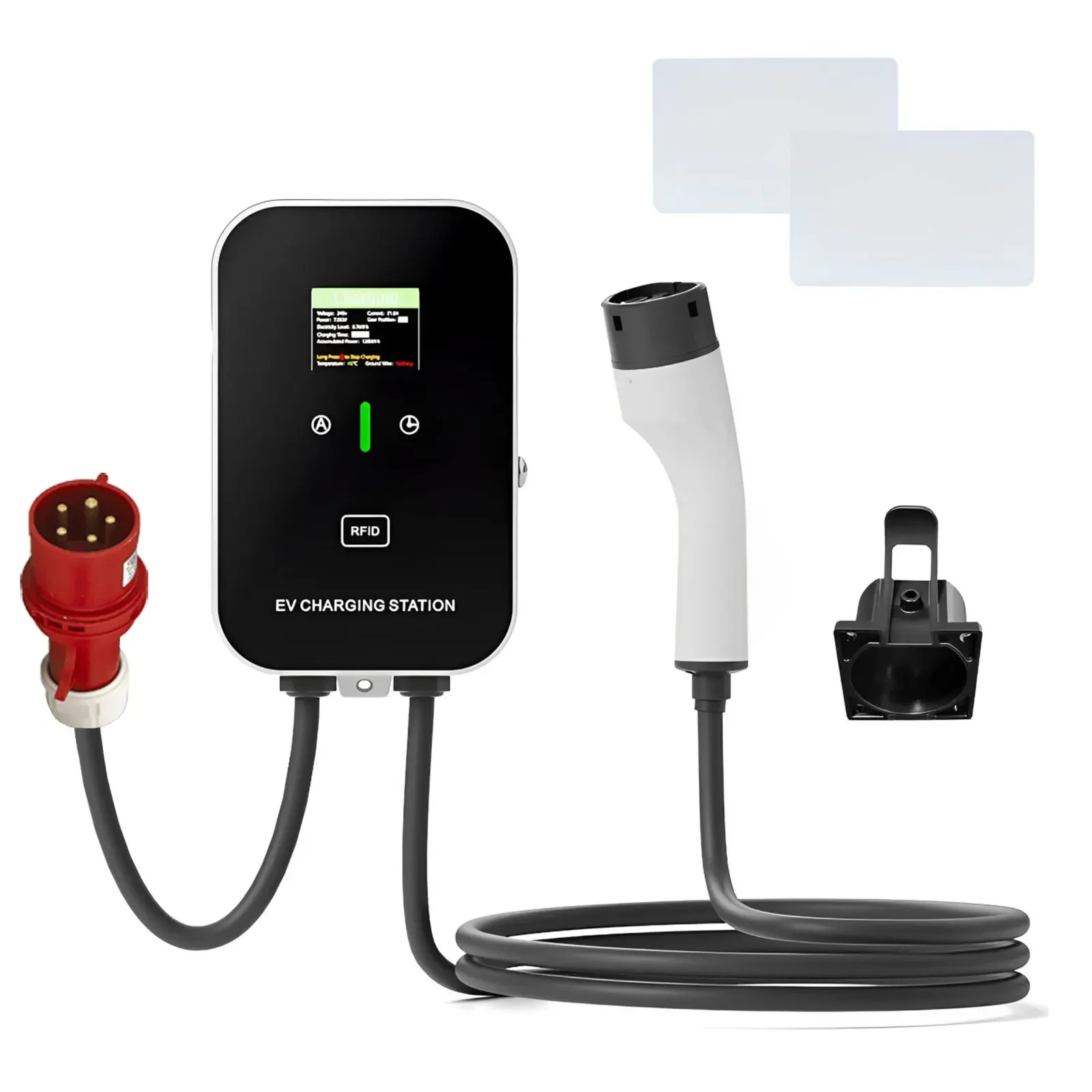 5 PIN 32A 22KW EV Charger GBT Type2 Electric Car Charging Cable Type2 Wallbox Mode 2 EVSE for Electric Vehicle