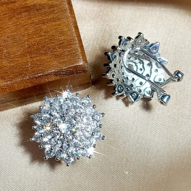 2026 Snowflake Zircon Bridal Wedding Dazzling Earring Design, Personalized and Trendy Design, Luxurious Jewelry Accessories