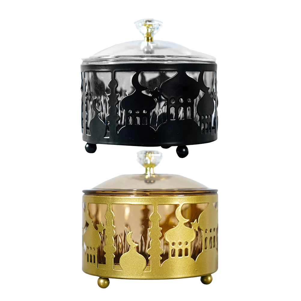 

2 Pcs Snack Candy Tray Boxes Golden Black Decorative Storage Containers Bowls for Home Dessert Shop Party Favor