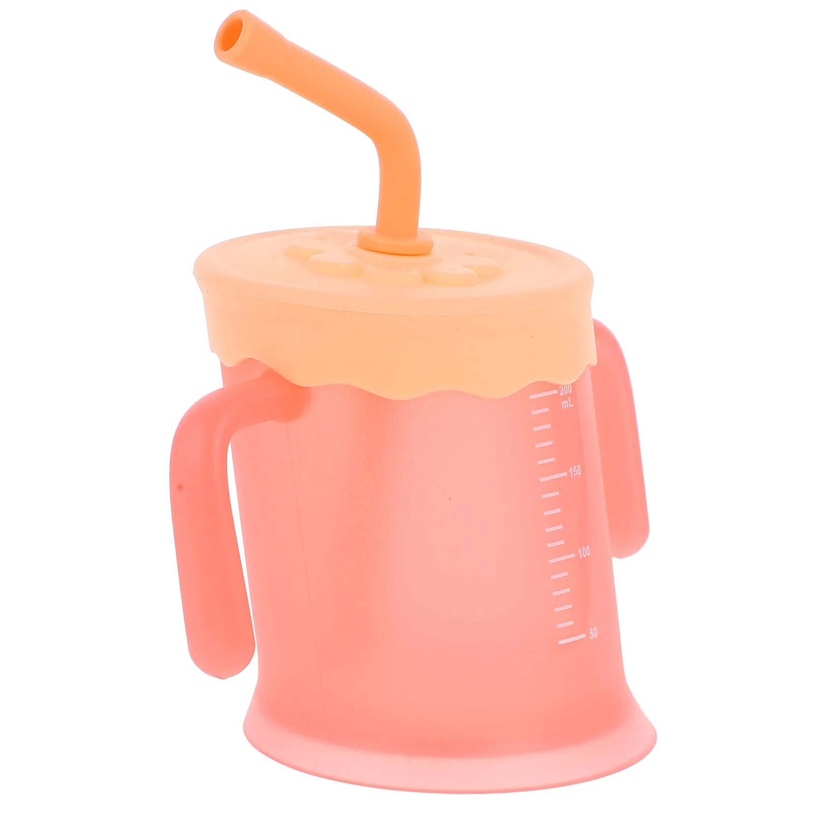 كوب آمن وخفيف الوزن للأطفال الصغار مع شفاطة، سهل التنظيف وغير قابل للكسر، مادة السيليكون البولي بروبيلين، كوب زجاجة للشرب مع القش