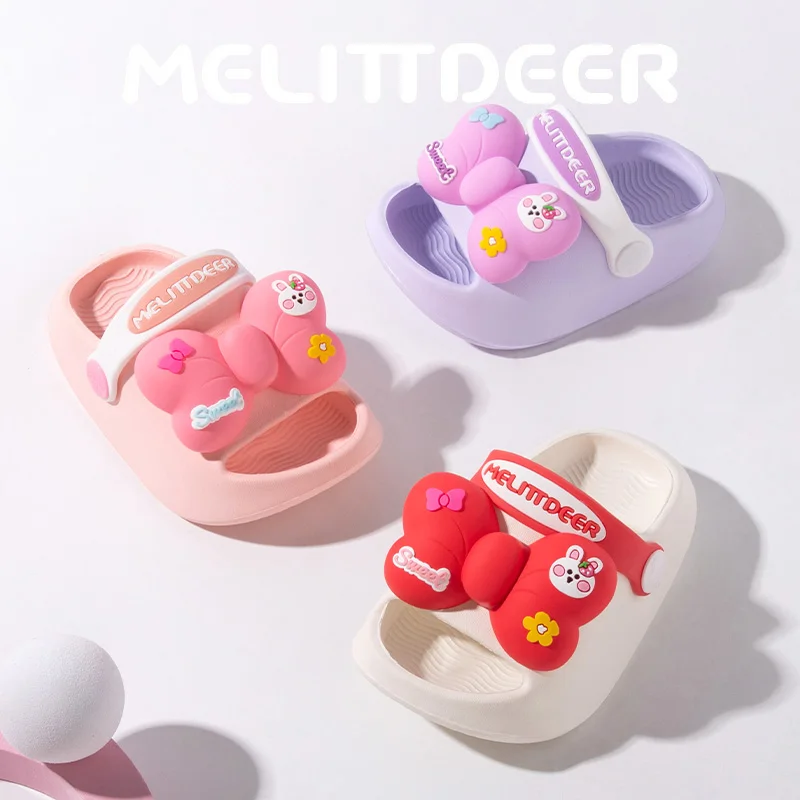 MELITTDEER Children Sandals - Girls Slip-on Shoes in Summer, Soft and Elastic, Pink, Purple and Beige, Indoor and Outdoor Use