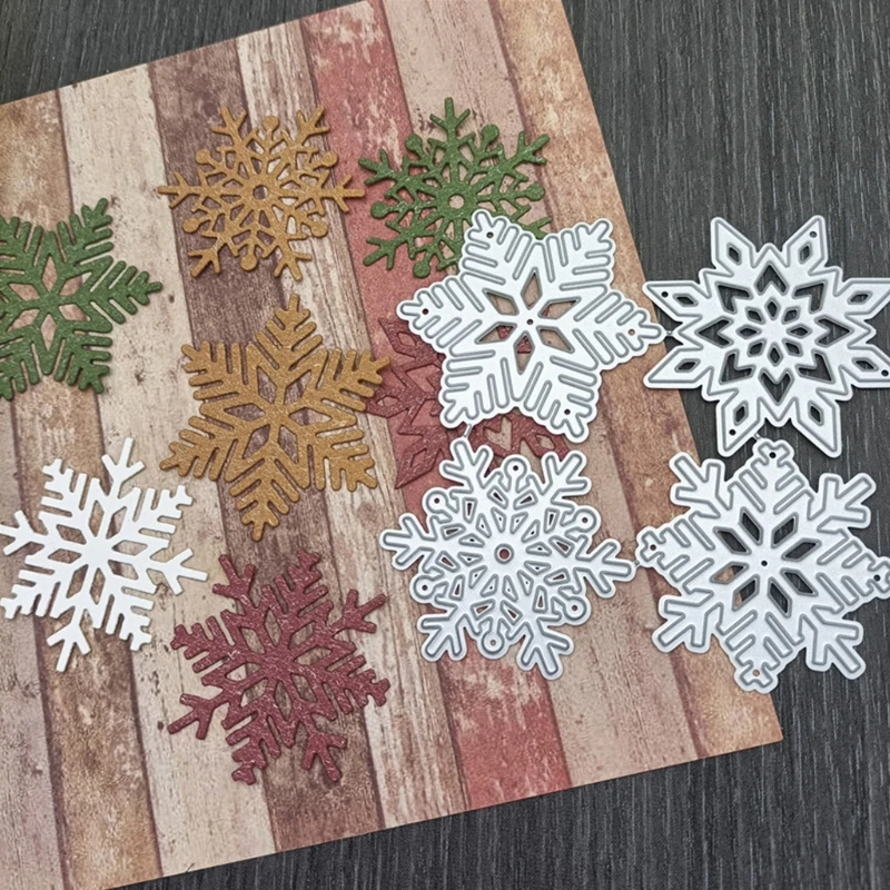 6 styles Christmas Snowflake Metal Cutting Dies Scrapbooking Photo Die Cut Embossing Cutter Decoration view 3