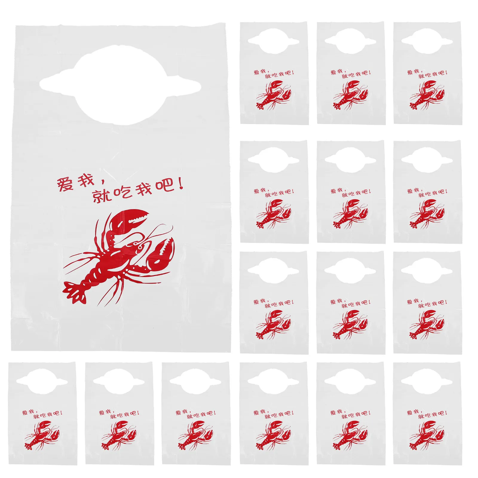 

100Pcs Lobster Bibs for Adults Disposable Waterproof Oil Resistant Folding Eating Bibs for Elderly Seniors Dining Protection Fun